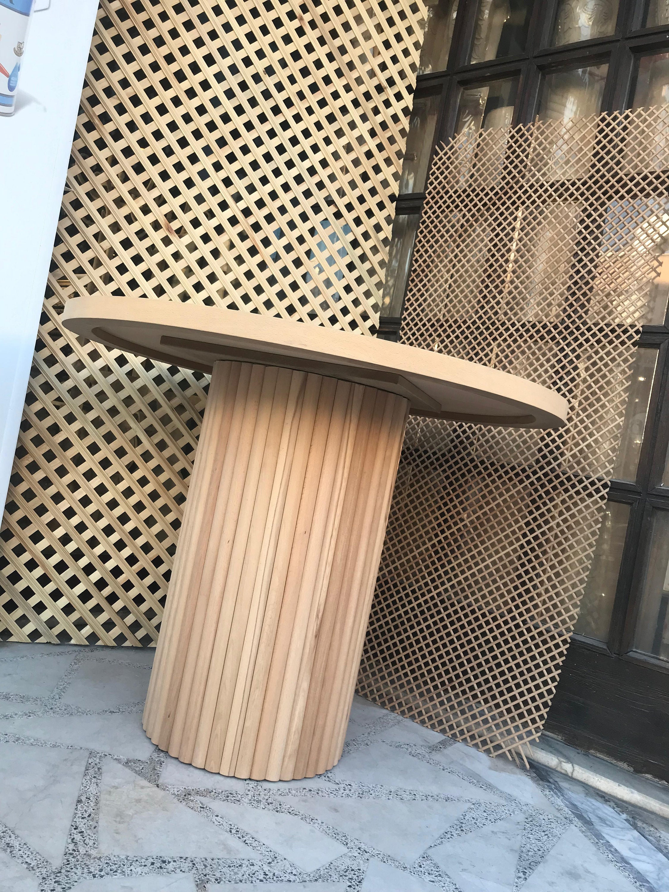 Round Dining Table, Handmade Wooden Desk, Ripple Kitchen Table, Custom ...