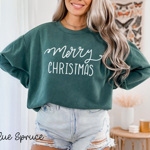Merry Christmas Comfort Colors sweatshirt Holiday-inspired Merry Christmas Sweater Cozy Christmas Comfort Christmas sweatshirt