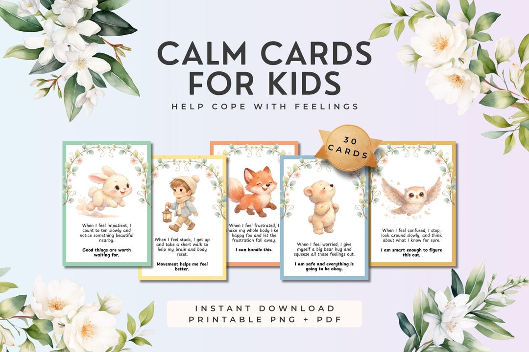 Self Regulation Coping Skill Cards for Kids Printable | Calm Down ...