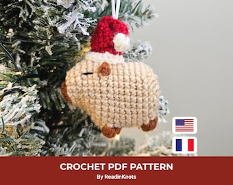 Capybara Christmas Ornament Crochet Pattern - Holiday Capybara Amigurumi PDF