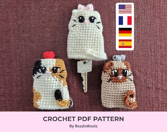 Crochet Loaf Cat Schlüsselanhänger Muster - 3-in-1 Kitty Key Cover Tasche Zubehör - Easy Kitten Tutorial