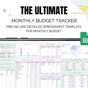 May include: A screenshot of a computer screen displaying a spreadsheet template for a monthly budget tracker. The spreadsheet is divided into sections for income, expenses, savings, and debt payments. The template is designed to help users track their finances and make informed decisions about their spending.
