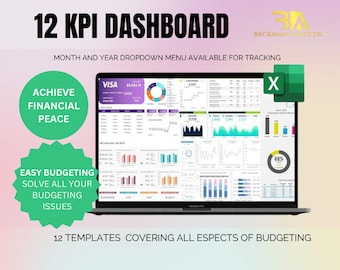 12 Excel KPI Dashboard Excel Template | Google Sheets 12 KPI Dashboard Template