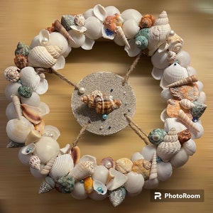 15” Eastern Shores Seashell Wreath  Pearl &Shell Beach Decor, Seashell Wreath, Nautical Decor, Shell Wreath,  Beach Wreath,Seashell Decor