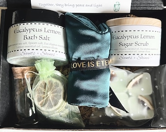 Personalized eucalyptus gift box, good energy box, Self care box, Get well box, Stress relief gift, friendship gift, revitalizing, Spa box