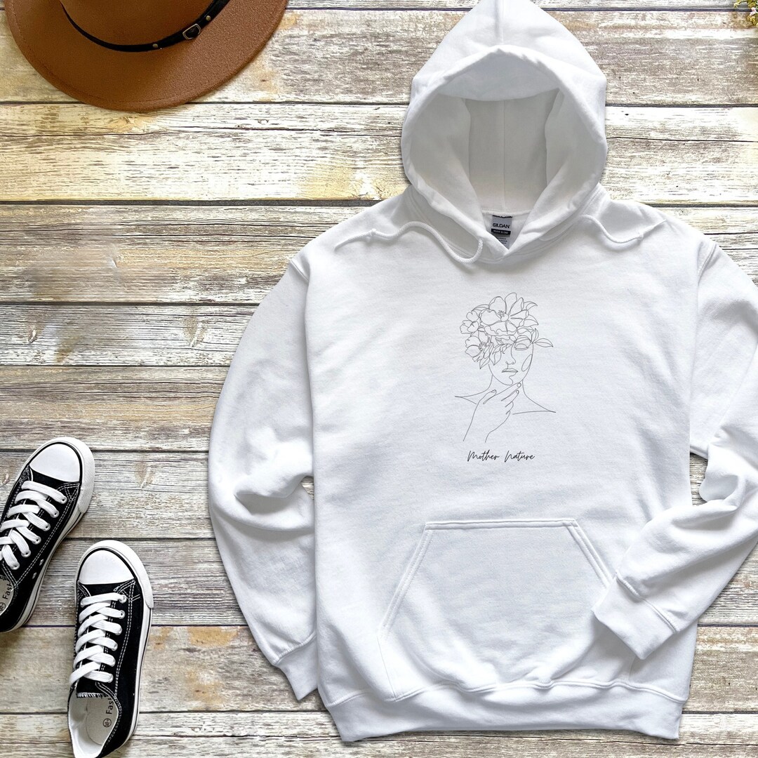 Mother Nature Hoodie Flower Line Art Sweatshirt Floral - Etsy