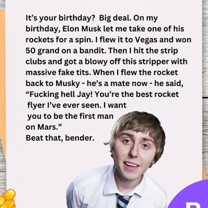 Cartão de aniversário engraçado para ele Cartão de aniversário rude para homem Inbetweeners Cartão de aniversário Jay