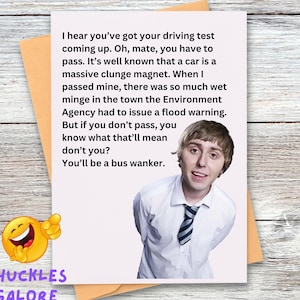 Grappige rijexamenkaart voor mannen Jay From The Inbetweeners-kaart voor succesbericht voor je rijexamen