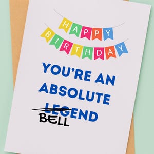 Funny Birthday Card for Him Rude Birthday Card for Man Bellend Birthday Card