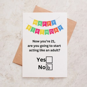Carte d'anniversaire amusante pour homme de 21 ans | Carte d'anniversaire officielle pour homme de 21 ans