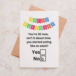 Carte d'anniversaire amusante pour homme 30 ans Carte d'anniversaire amusante pour homme