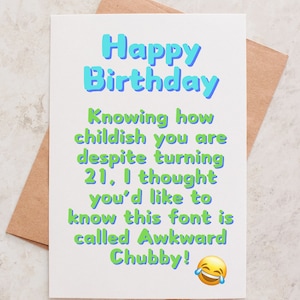 Funny 21st Birthday Card for Man Funny Birthday Card for Him