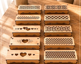 10 Different Decorative Gift Box Laser Cut Svg Files, Laser Cutting Files