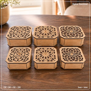 Decorative Gift Box Laser Cut Svg Files, Laser Cutting Files