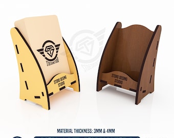 Archivos SVG cortados con láser para porta tarjetas de presentación