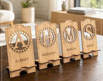30 Letter Phone Holder Laser Cut Svg Files, Phone Stand Laser Cutting Files