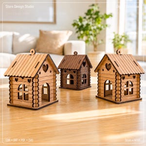 Archivos de corte láser de mini casas, archivos de corte láser