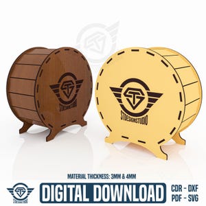 Runde Spardose Laser Cut Files, Laserschnittdateien