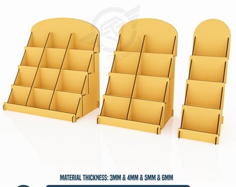3 Different Size Laser Cut Display Stand Files, Laser Cutting Files