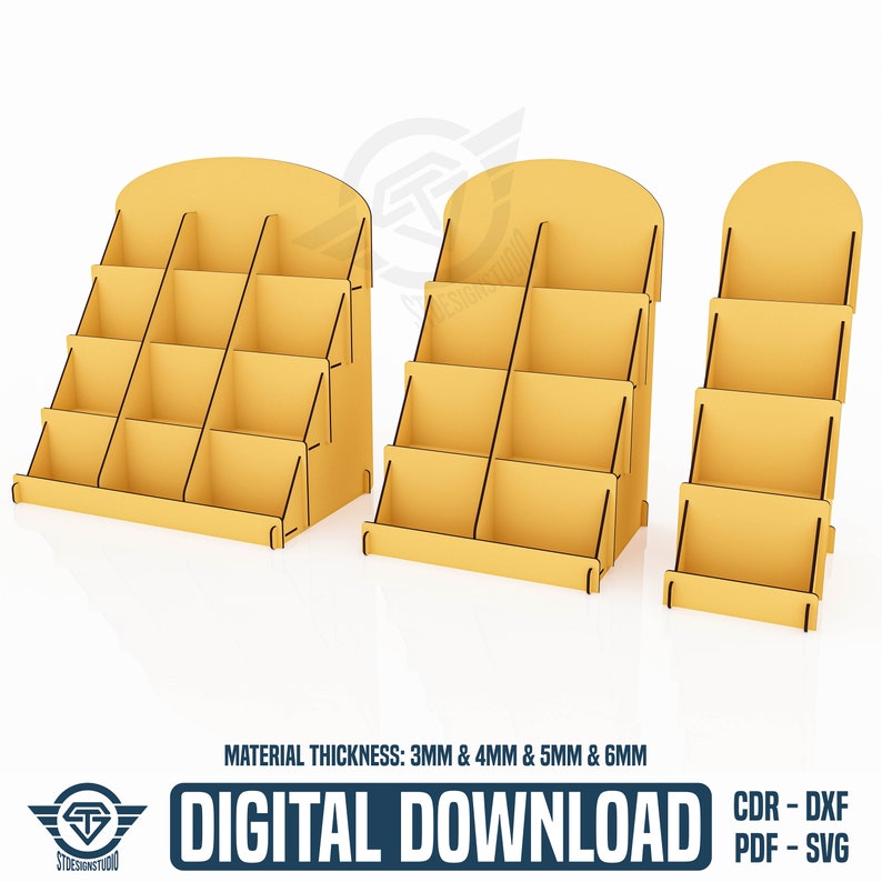 3 Different Size Laser Cut Display Stand Files, Laser Cutting Files Etsy