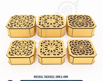 Decorative Gift Box Laser Cut Svg Files, Laser Cutting Files