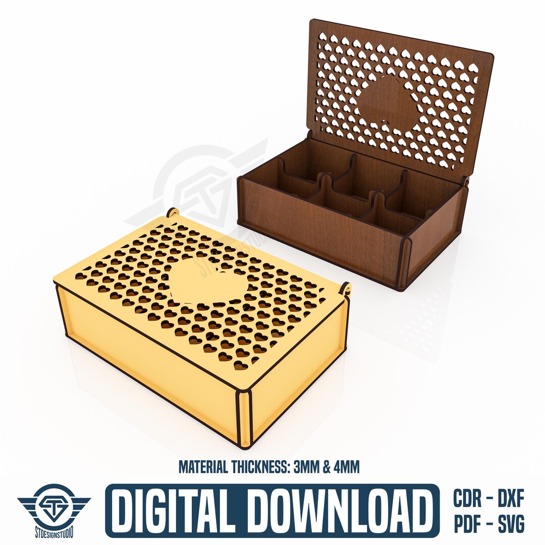 Decorative Gift Box Laser Cut Svg Files, Laser Cutting Files - Etsy