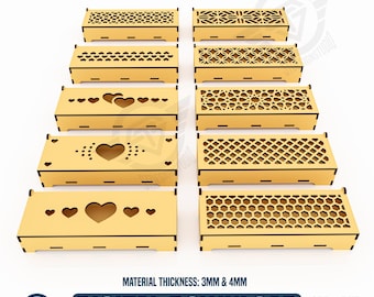 10 Different Decorative Gift Box Laser Cut Svg Files, Laser Cutting Files