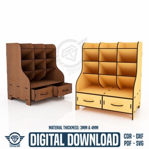 Laser Cut Desktop Organiser Svg Files, Laser Cutting Files