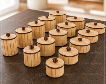 15 Different Size Round Box Bundle Laser Cut Files, Laser Cutting Files