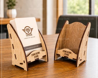 Archivos SVG cortados con láser para porta tarjetas de presentación