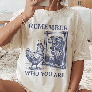 Funny Chicken Dinosaur Comfort Colors Shirt: Quirky Animal Graphic Tee