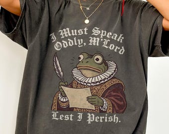 Funny M'Lord Frog T-Shirt, Renaissance Style Toad Tee, Medieval Animal Comfort Colors® Shirt