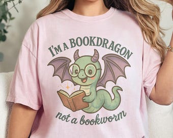 Bookdragon Comfort Colors Shirt: Funny Bookish Reader Tee