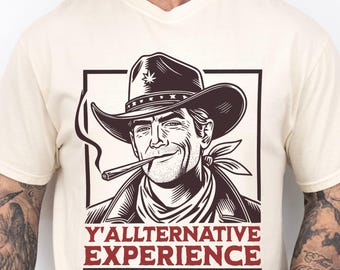 Yallternative Cowboy T-Shirt: Funny Retro Western 420s Tee
