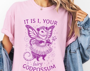 Funny Fairy Godpossum T-Shirt for Men & Women, Possum Graphic Comfort Colors® Tee