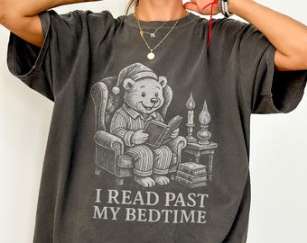 Bookworm T-Shirt: Cozy Reading Bear Comfort Colors Tee