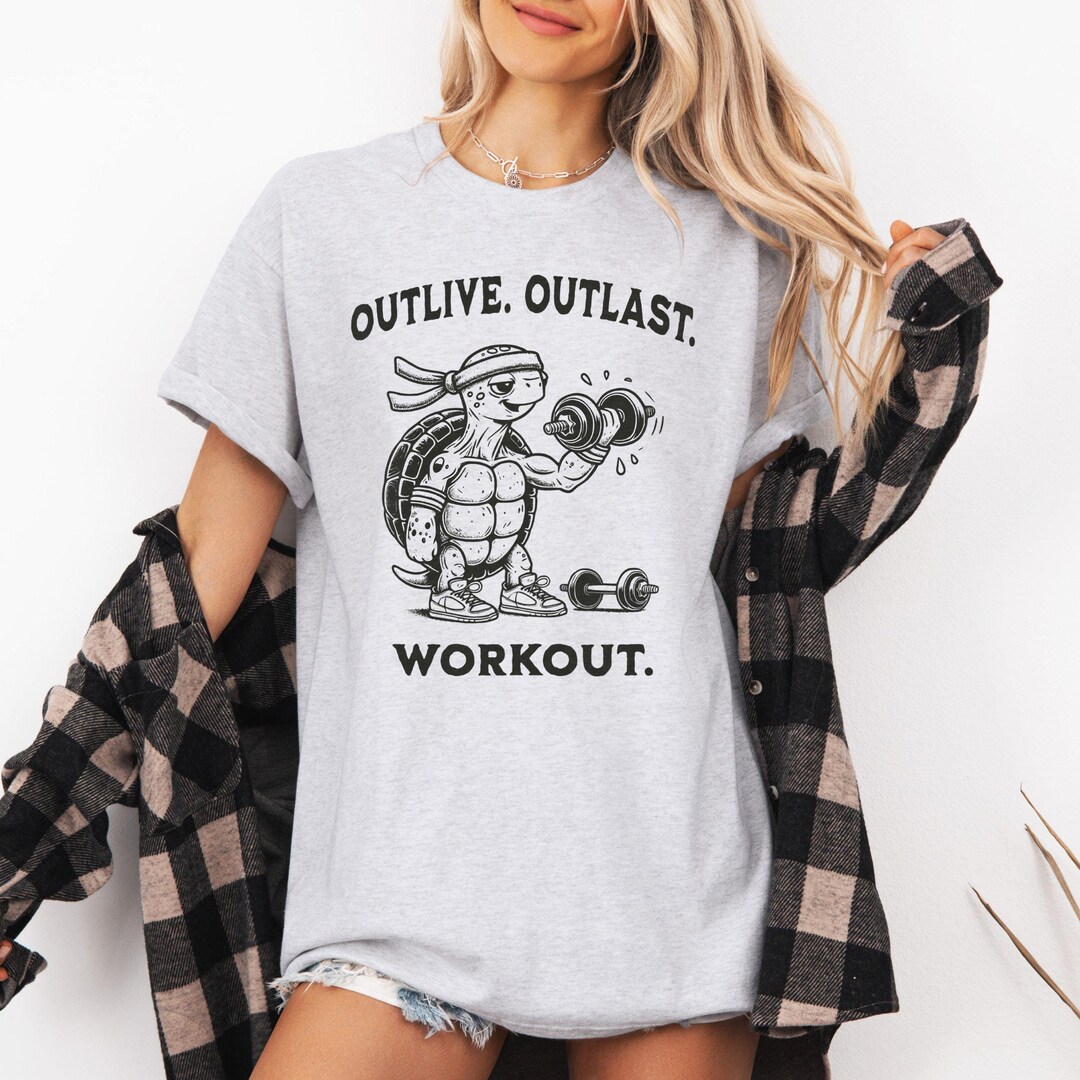 Funny Fitness Turtle T-shirt: Motivational Gym Workout Tee - Etsy