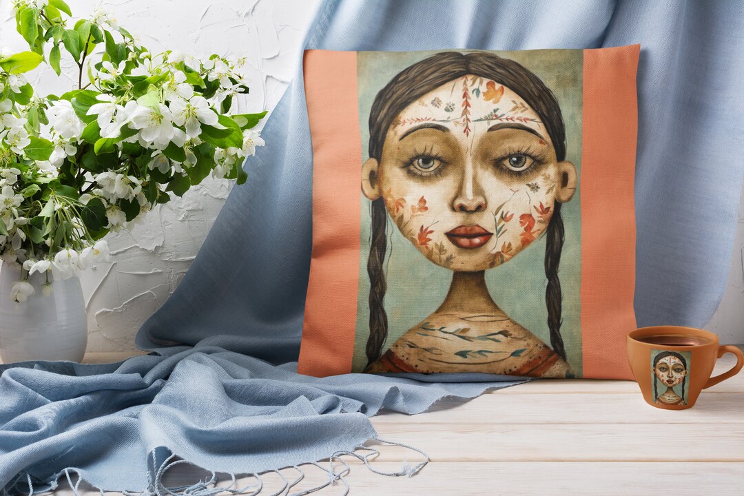 Folk Face Art Digital Download AI Art Digital Art Etsy