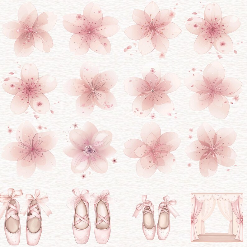 Pink Ballerina Clipart Cute Ballet Watercolor PNG Light Pink Floral ...