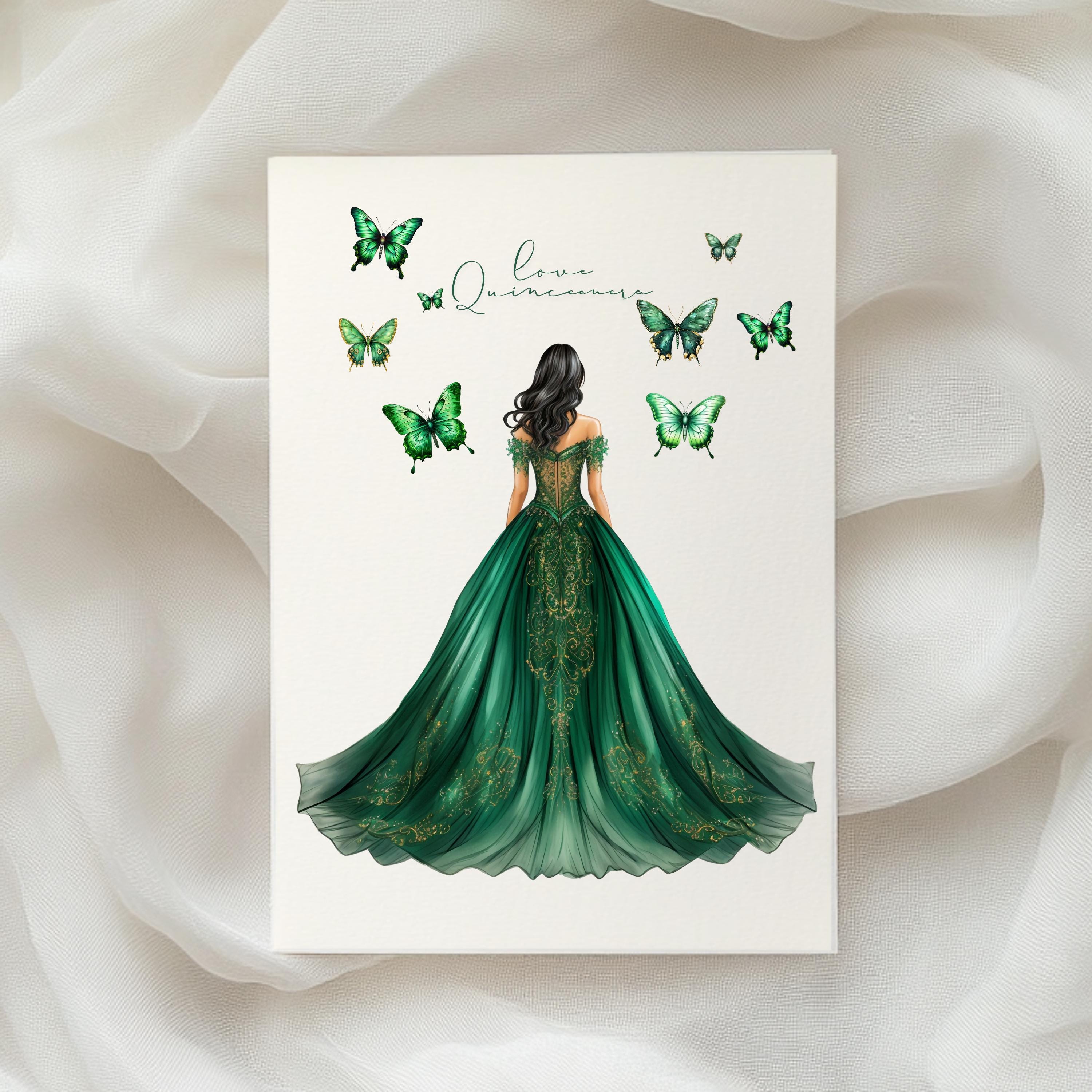 100 Emerald Green Quinceanera Clipart Emerald Green Ball Room Princess  Clipart Emerald Green Butterfly Clipart Bow Clipart Quinceanera PNG - Etsy