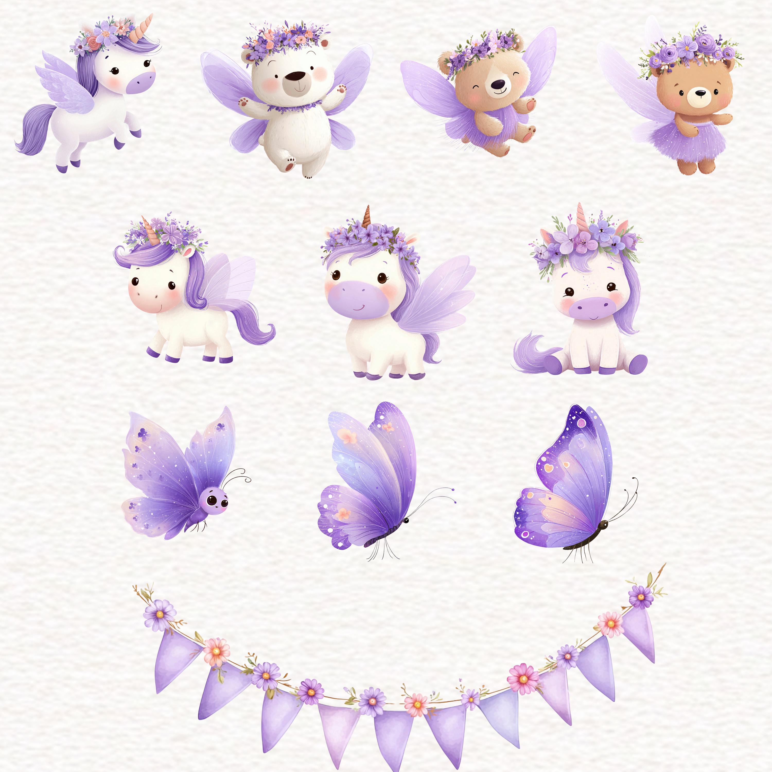 Purple Fairy Clipart Lilac Fairies Png Watercolor Cute Little Girl ...