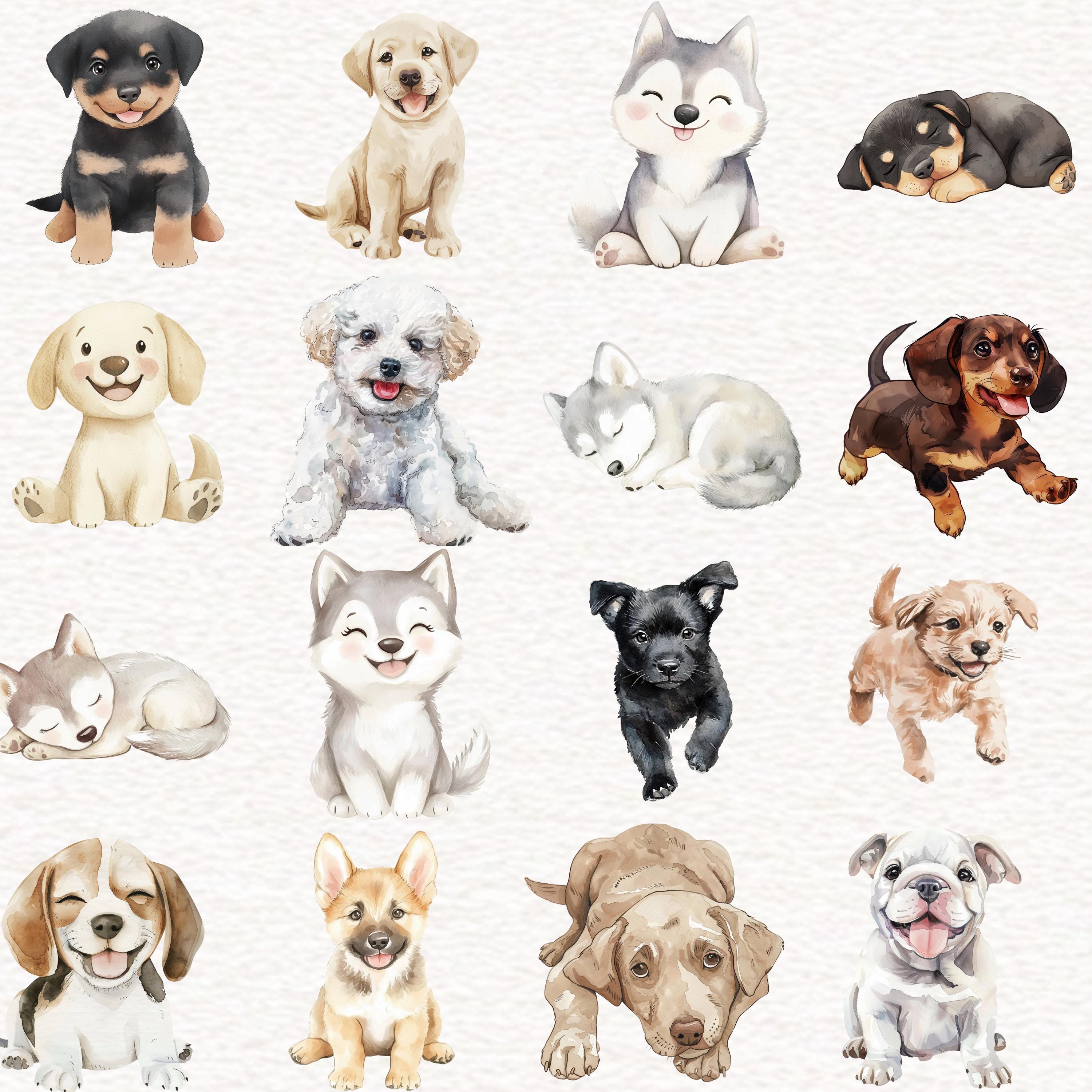 Watercolor Dog Clipart Cute Animal Image Nursery Decor Animal Puppy PNG ...