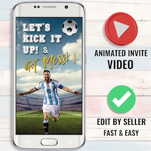 Invito video di compleanno di calcio, Inviti animati per feste di calcio, Invito di calcio, Calcio argentino, Video personalizzato, Modificato dal venditore