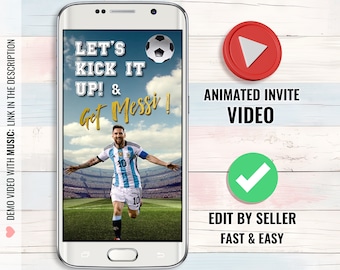 Personalized Soccer Birthday Video Invitation: Animated Football Party