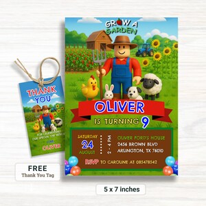 Roblox Anbau Geburtstagseinladung: Bearbeitbare Spielparty Vorlage (Digitaler Download) Bild 2