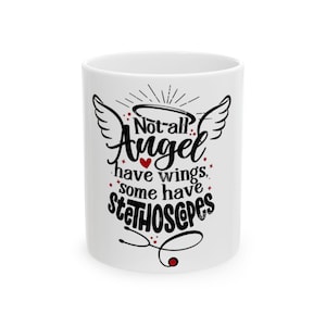 Angel Wings Stethoscope Mug: Gift for Nurse, Doctor, Medical Staff
