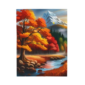 Fall Dreams Plush Blanket - Cozy Autumn Throw, Soft Flannel Bedding Cover, Warm Fleece Bedspread, Snuggle Comforter, Fall Home Decor Accent
