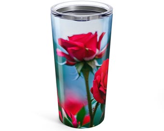 Roses For You-beker, reisbeker met bloemen, fles met bloemenprint, romantisch cadeau voor haar, geïsoleerde drankcontainer