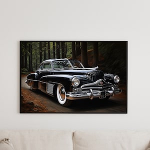 Classic 1948 Tucker 48 Art Print, Vintage Car Wall Art, Retro Automotive Decor, Classic Car Poster, Home and Office Decor, Digital Download