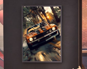 1978年式 シボレー カマロ Z28 ポスター 24 x 36インチ ブルー